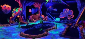 Muziek tijdens glowgolf